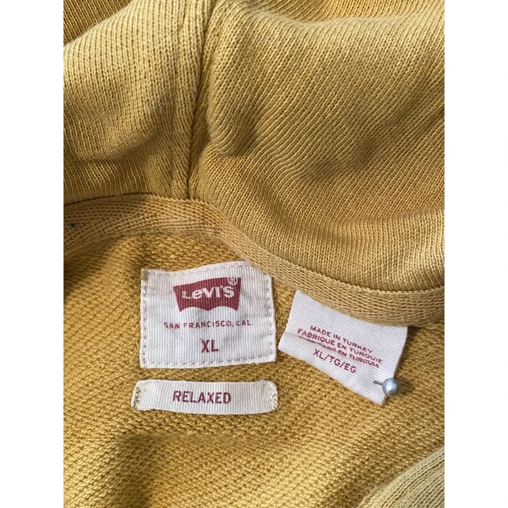 Levi's Hoodie Sz XL Yellow Mushroom Graphic‎ Pullover Relaxed Fit Streetwear